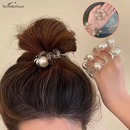 Pearl Phone Cord Hair Tie